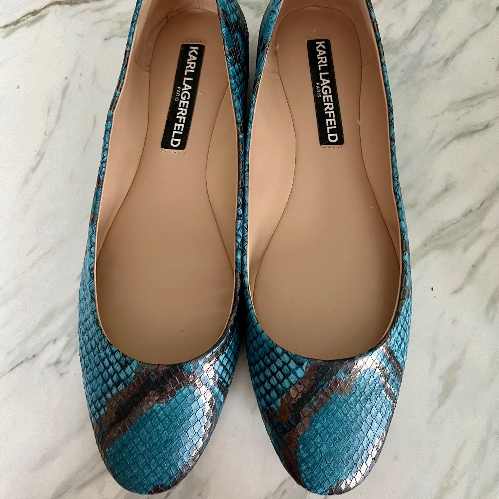 Karl Lagerfeld Python Flats